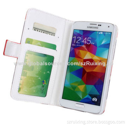 New 2-in-1 PU Leather Phone Case for Samsung Galaxy S5, with Flag Image and Stand Function